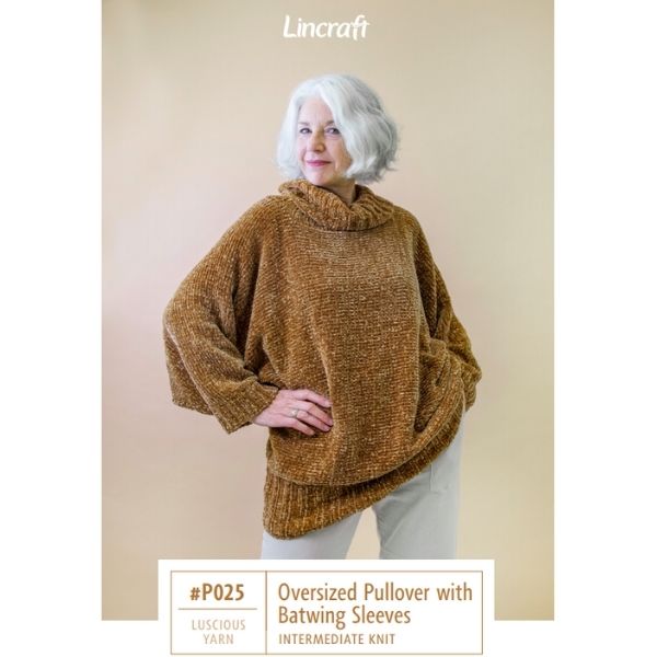 P025 Oversized Pullover with Batwing Sleeves