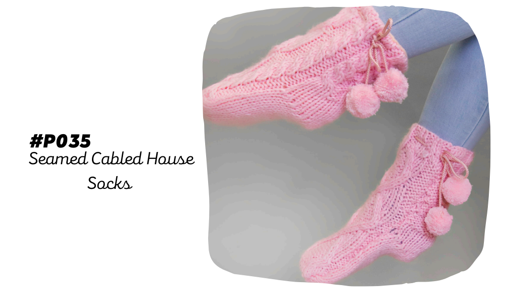 P035 Seamed Cabled House Socks