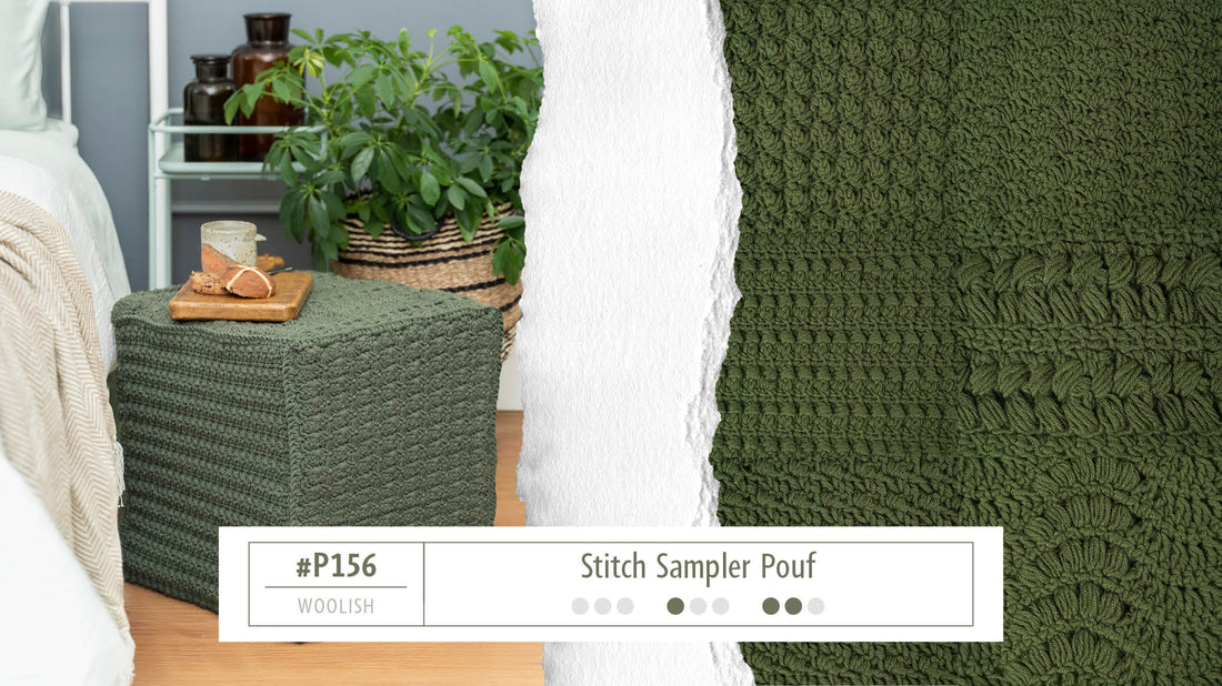 P156 Stitch Sampler Pouf