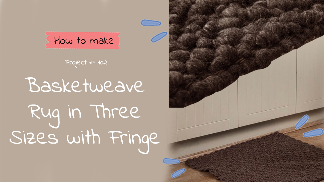 P102 Basketweave Rug in Three Sizes with Fringe