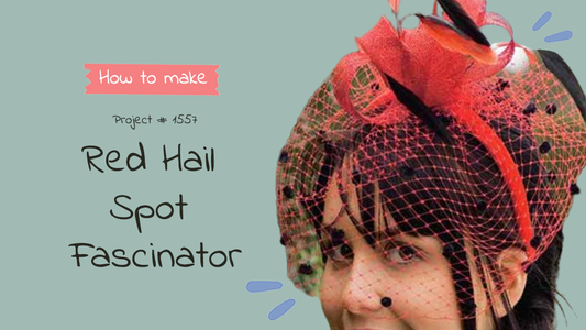 #1557 Red Hail Spot Fascinator