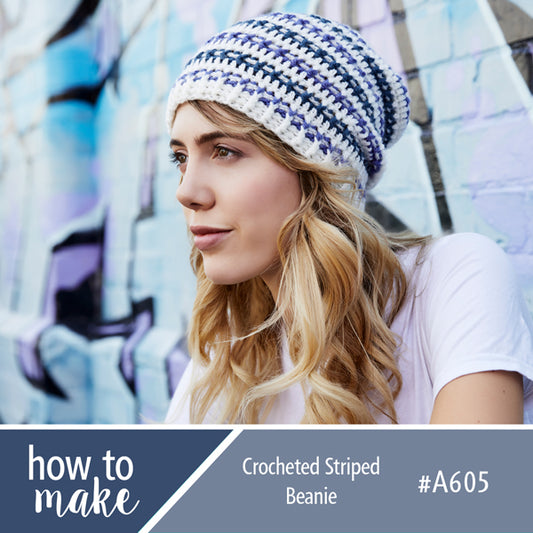 A605 Crocheted Stripe Beanie