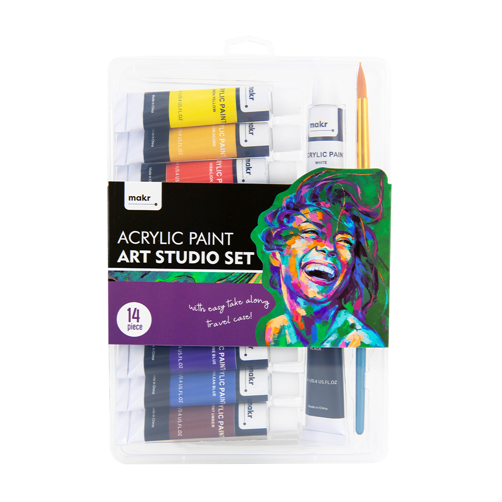 Makr Gift Box Acrylic Art Set - 14pce