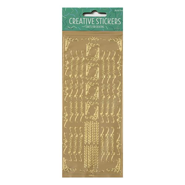 Arbee Stickers, Swirl Edging & Corners Gold