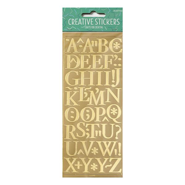 Arbee Stickers, Upper Case Letters Gold