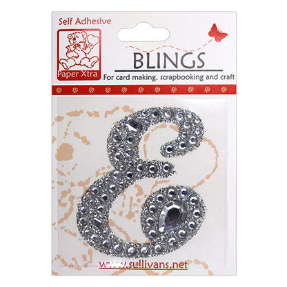 Stick On Bling Letter, Cursive E- 55mm