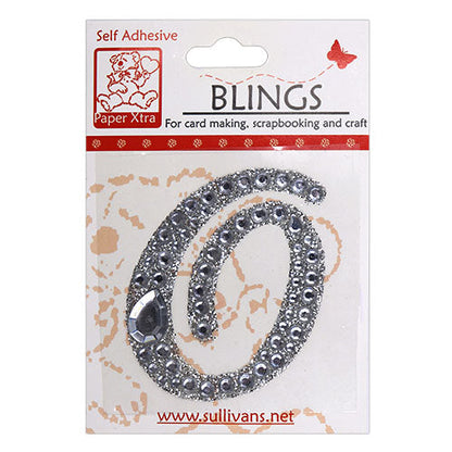 Stick On Bling Letter, Cursive O- 55mm
