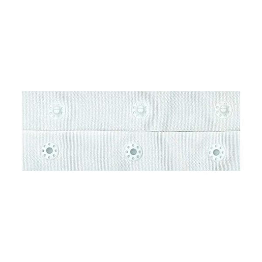 Sullivans   Snap Fastener Tape, White- 28 mm Spacing