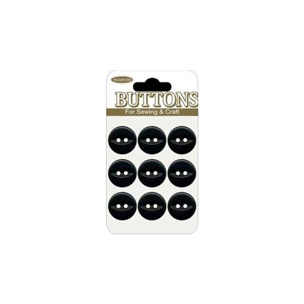 Sullivans Plastic Button, Black- 13 mm – Lincraft