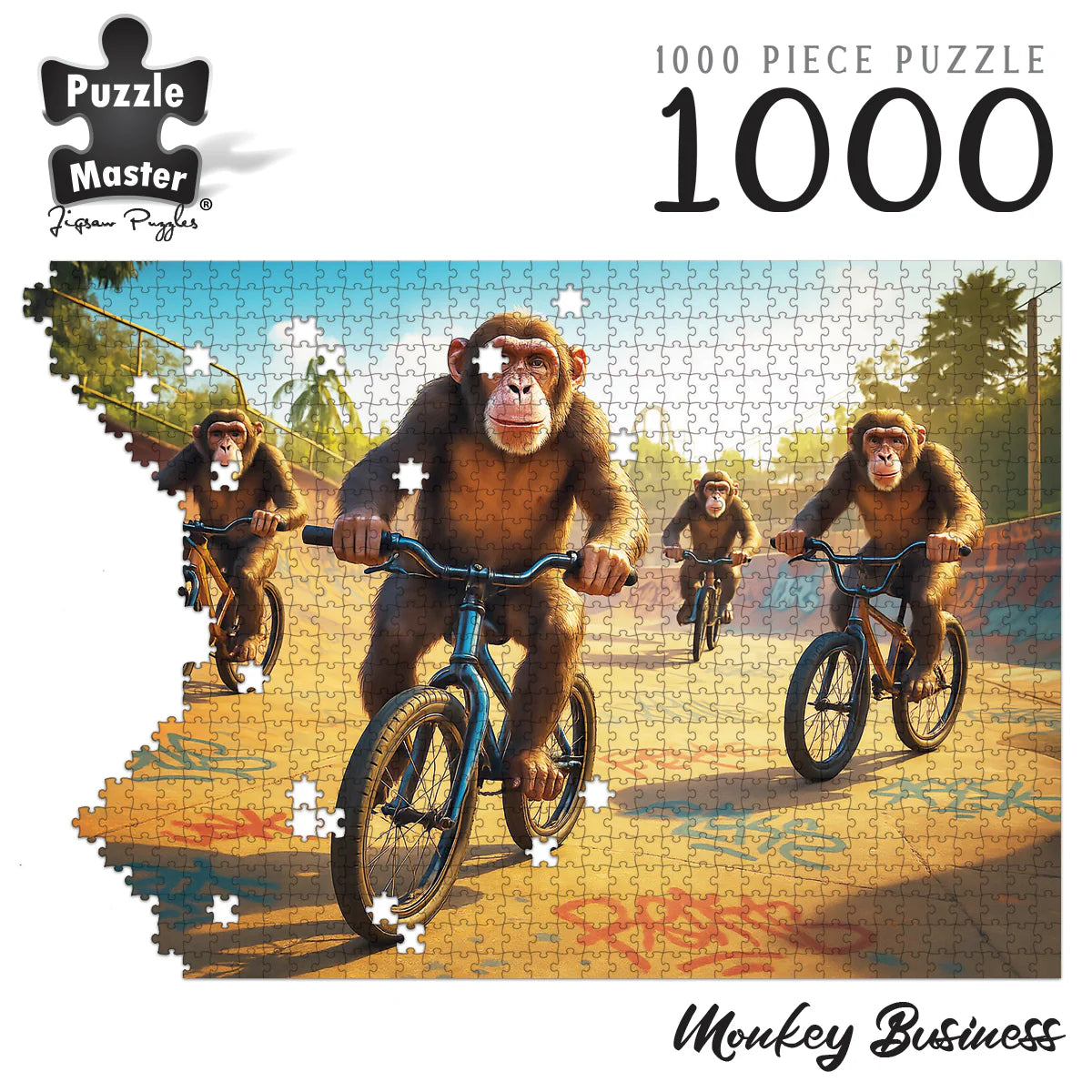 1000 Piece Jigsaw Puzzle, Puzzle Master Monkey Business