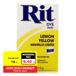 Rit Powder Fabric Dye, Lemon Yellow- 31.9g