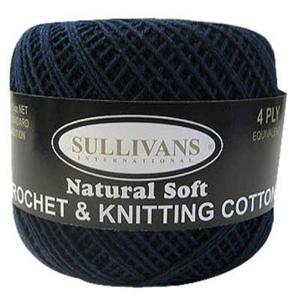 Sullivans Cotton Crochet & Knitting Yarn, 4ply- 50g