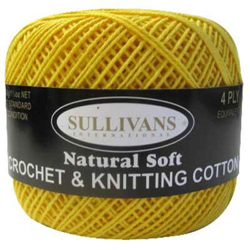 Sullivans Crochet & Knitting Yarn, 4ply- 50g Cotton Yarn
