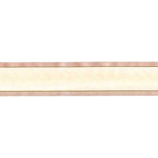 Sullivans Organza, Cream Silver Edge- 38mmx4m