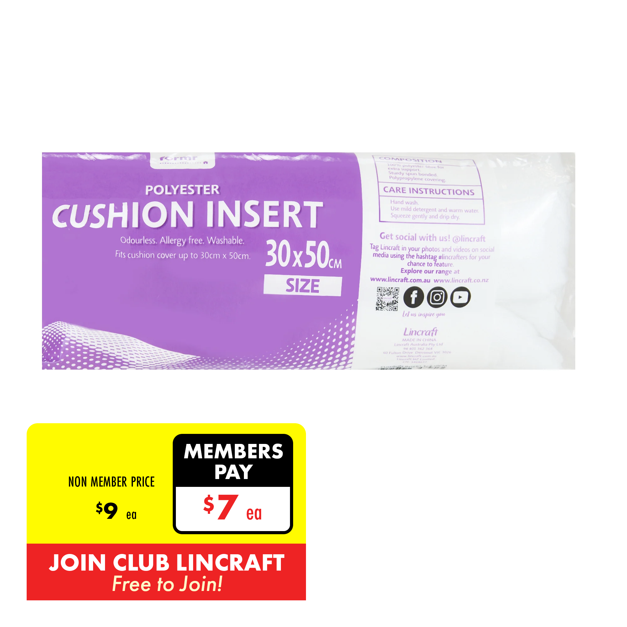 Lincraft shop cushion inserts