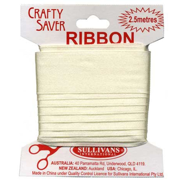 Crafty Saver Satin Ribbon, 25mm x 2.5m