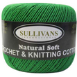 Makr Sullivans Crochet & Knitting Yarn 4ply, Bright Green- 50g Cotton Yarn