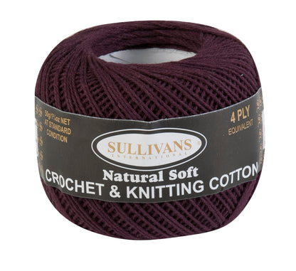 Sullivans Crochet & Knitting Yarn 4ply, 50g Cotton Yarn