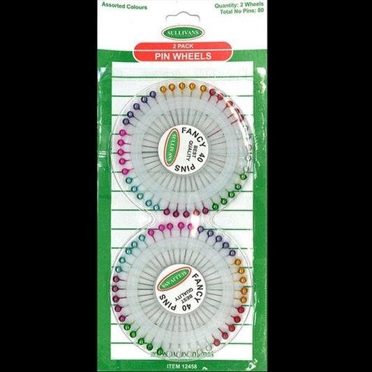 Sullivans Pearl Head Pins, 38mm Assorted Fluro- 2x40pcs