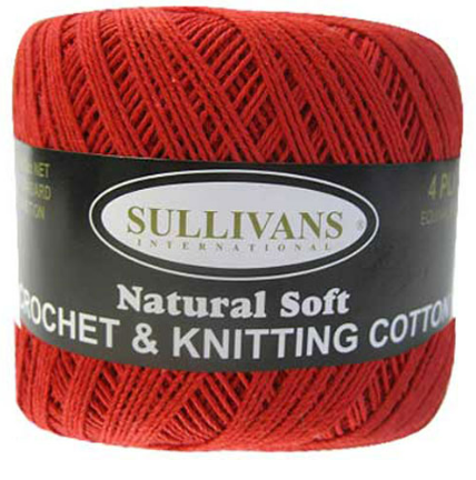 Sullivans Cotton Crochet & Knitting Yarn, 4ply- 50g