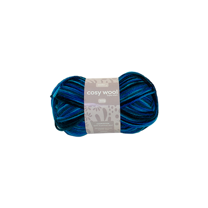 Makr Cosy Wool Yarn 8ply, Ocean Mix- 100g Wool Yarn