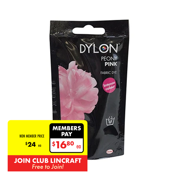 Dylon Hand Fabric Dye, Peony Pink- 50g – Lincraft