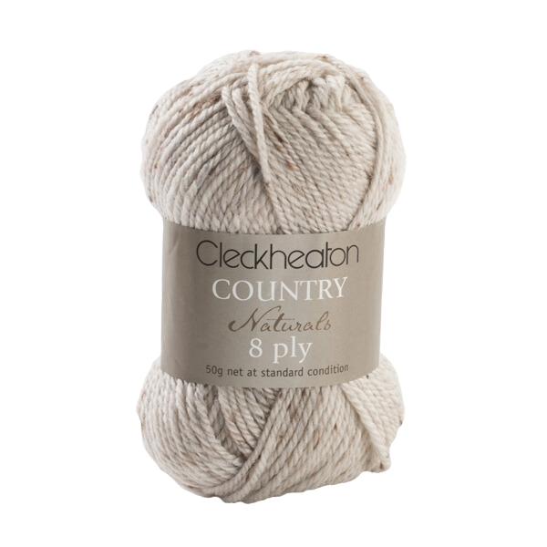 Cleckheaton Country Naturals Yarn 8ply, Natural - 50g