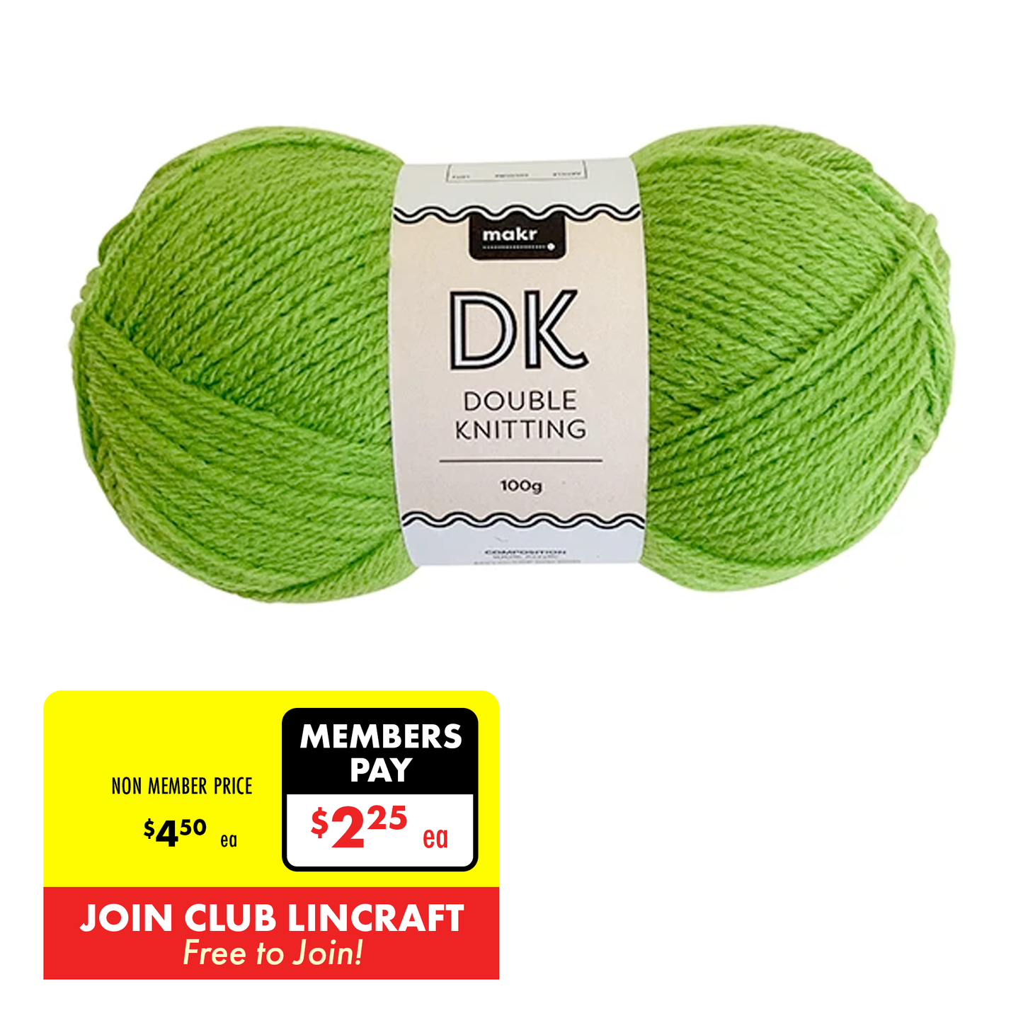 Makr DK 8ply Crochet & Knitting Yarn, 100g Acrylic Yarn
