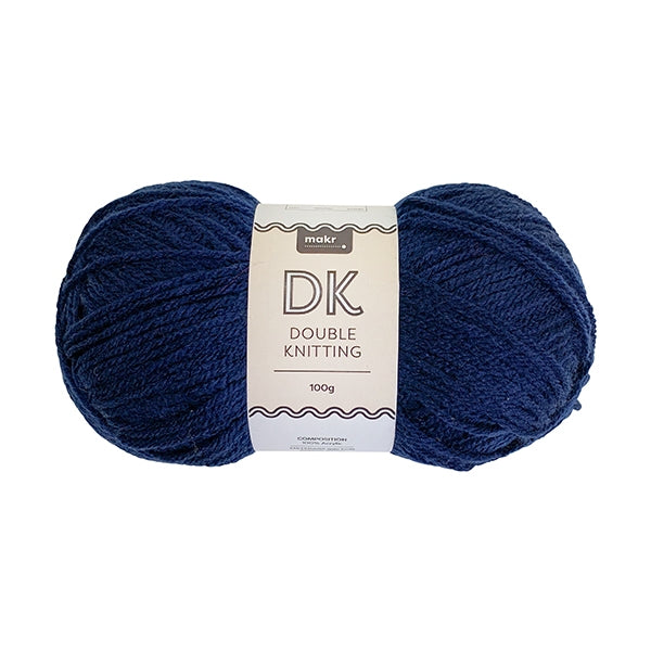 Makr DK 8ply Yarn, Navy- 100g Acrylic Yarn