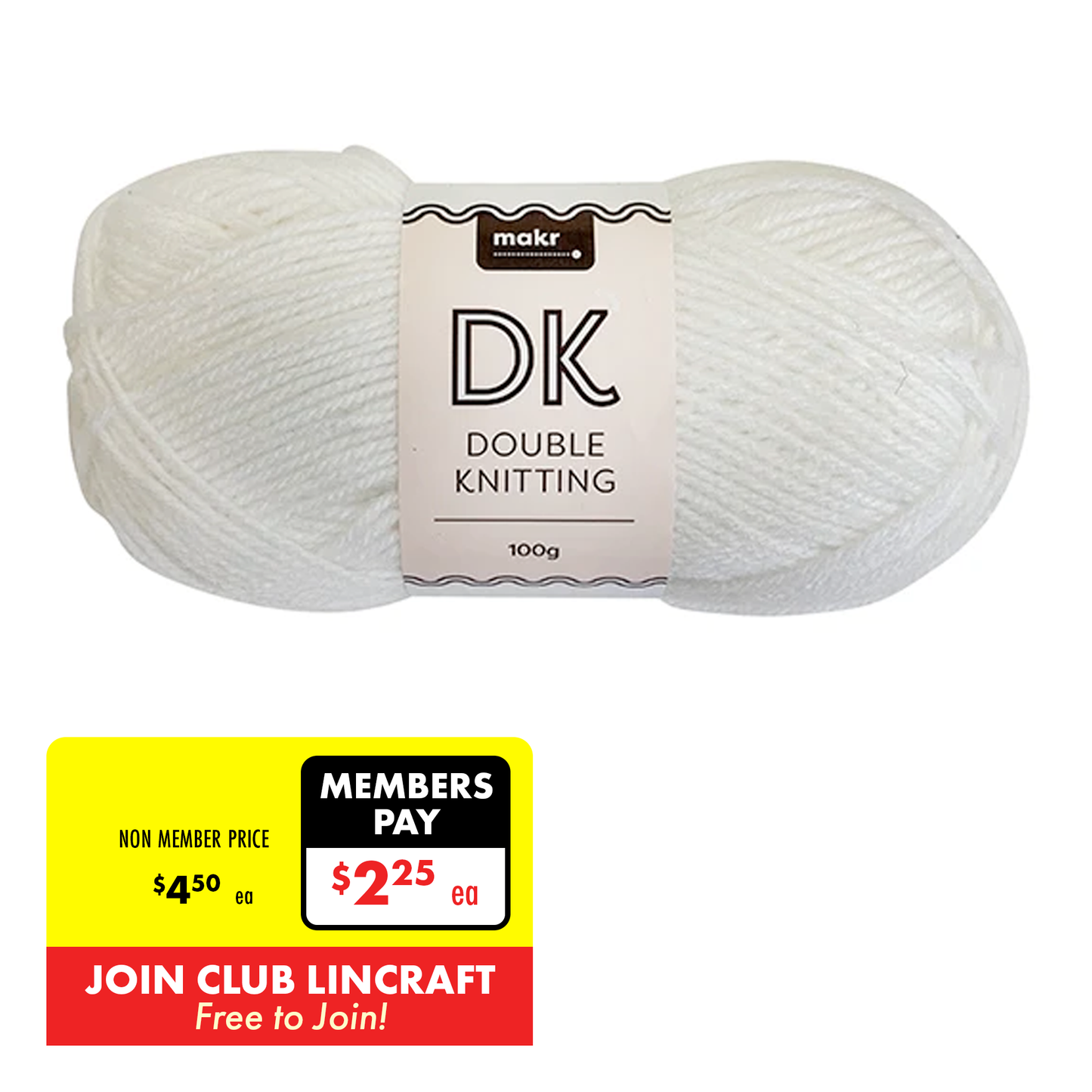 Makr DK 8ply Crochet & Knitting Yarn, 100g Acrylic Yarn
