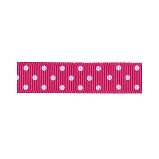 Sullivans Ribbon Organza, Dots Hot Pink- 13mm