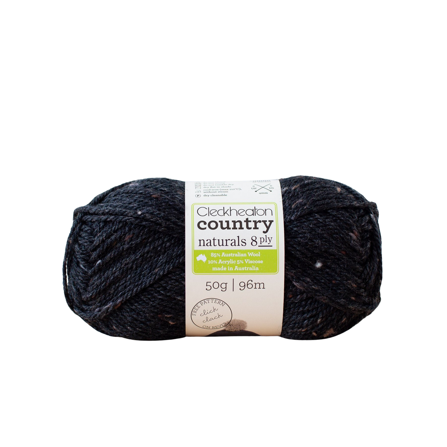 Country Naturals Yarn 8 Ply, Black - 50g