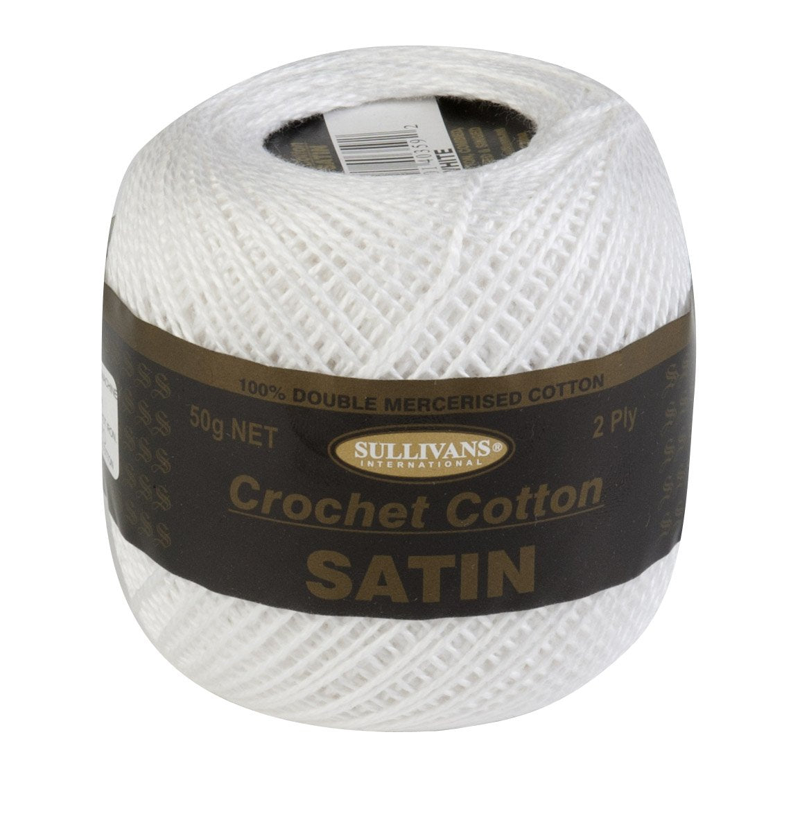 Sullivans Crochet Yarn 2ply, 50g Cotton Satin Yarn