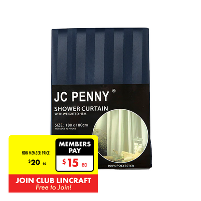 JC Penny Shower Curtain, Navy- 180cm