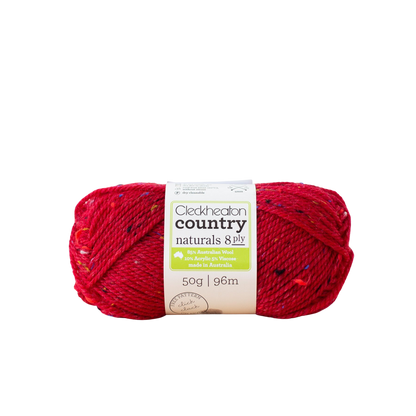 Cleckheaton Country Naturals Yarn 8 Ply, Ox Blood- 50g