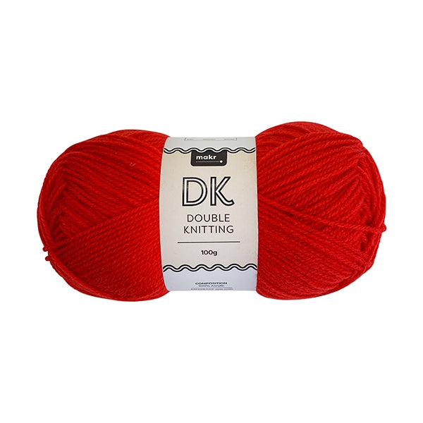 Makr DK 8ply Yarn, Fire Red- 100g Acrylic Yarn