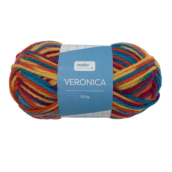 Makr Veronica Yarn, Blue Fuchsia Mix- 100g Acrylic Yarn