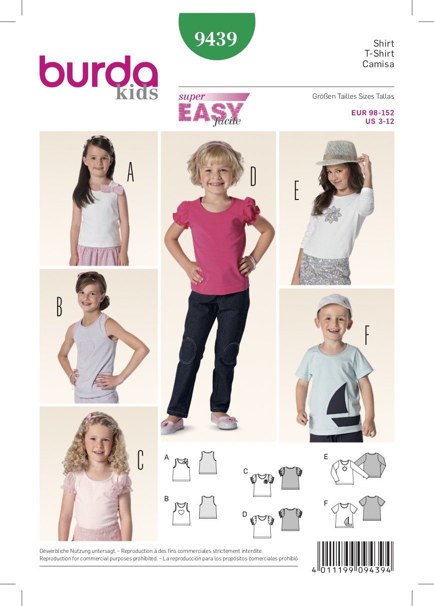 Burda Pattern 9439 Children (3-12)