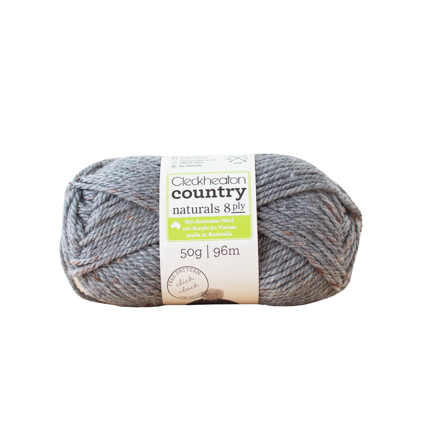 Cleckheaton Country Naturals Yarn 8 Ply, Grey - 50g