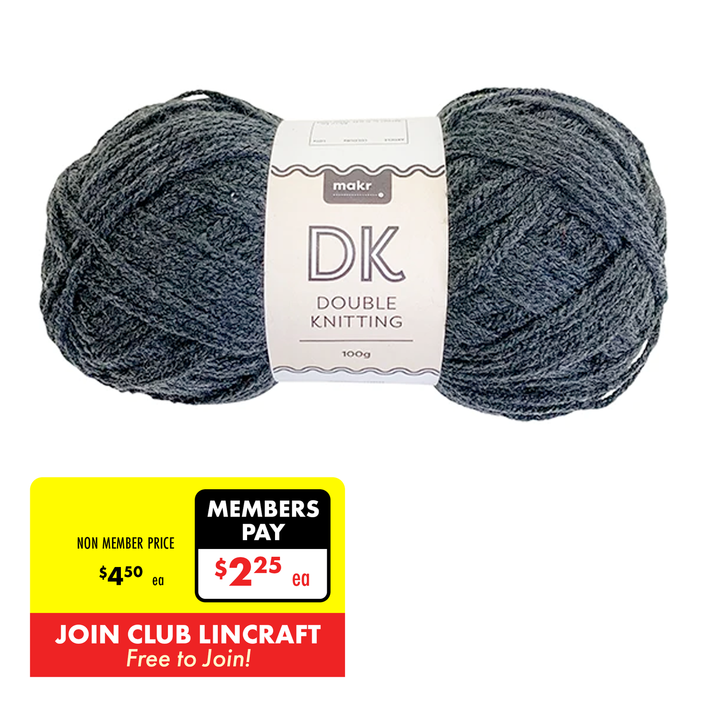 Makr DK 8ply Crochet & Knitting Yarn, 100g Acrylic Yarn