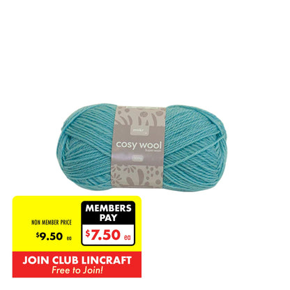 Makr Cosy Wool Crochet & Knitting Yarn 8ply, Spearmint- 100g Wool Yarn