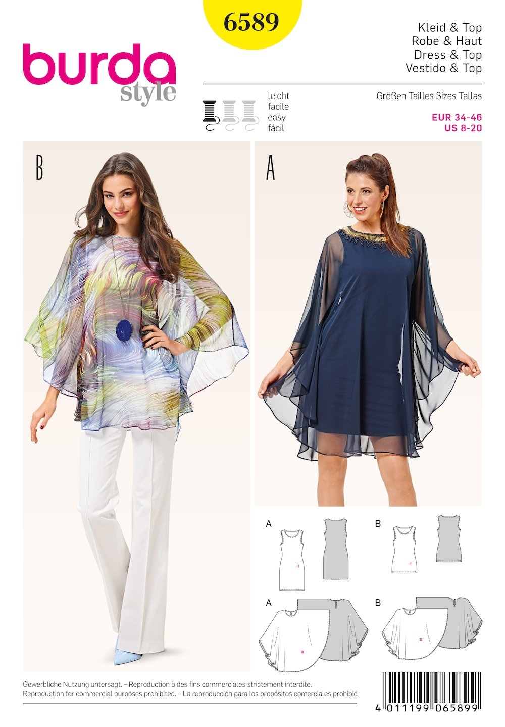 Burda Pattern 6589 Dress and Top (8-20)