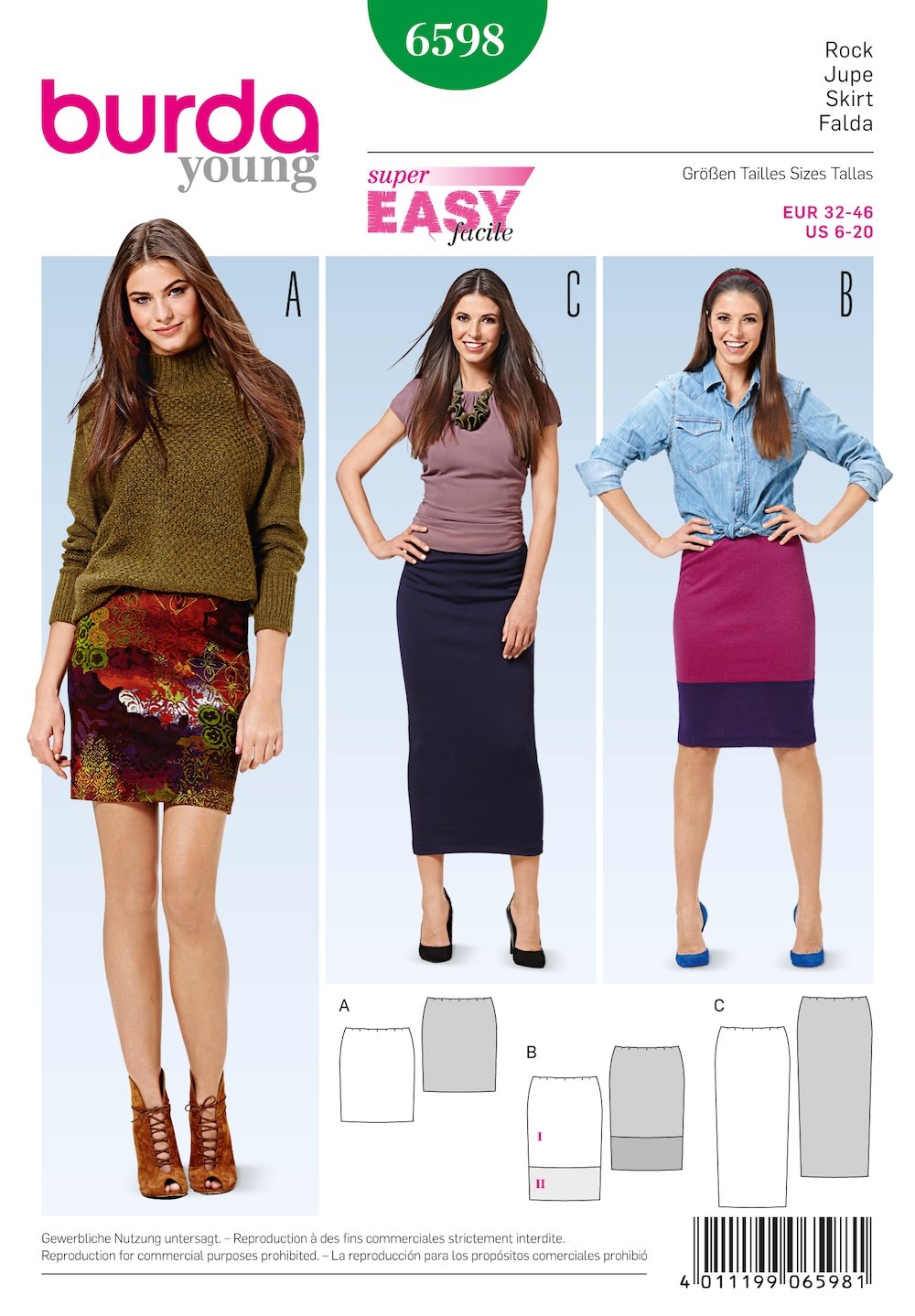 Burda Pattern 6598 Skirt (6-20)