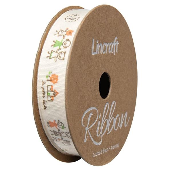 Cotton Ribbon, Family Natural Orange- 15mm x 3m – Lincraft