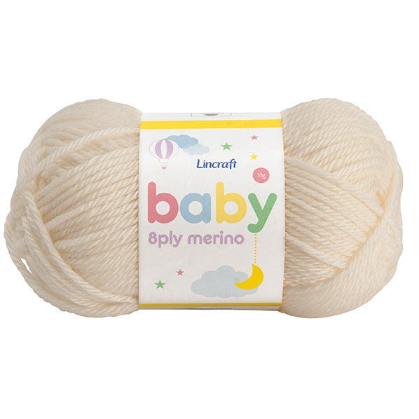 Lincraft Baby Merino Crochet & Knitting Yarn 8ply, 50g Merino Wool Yarn