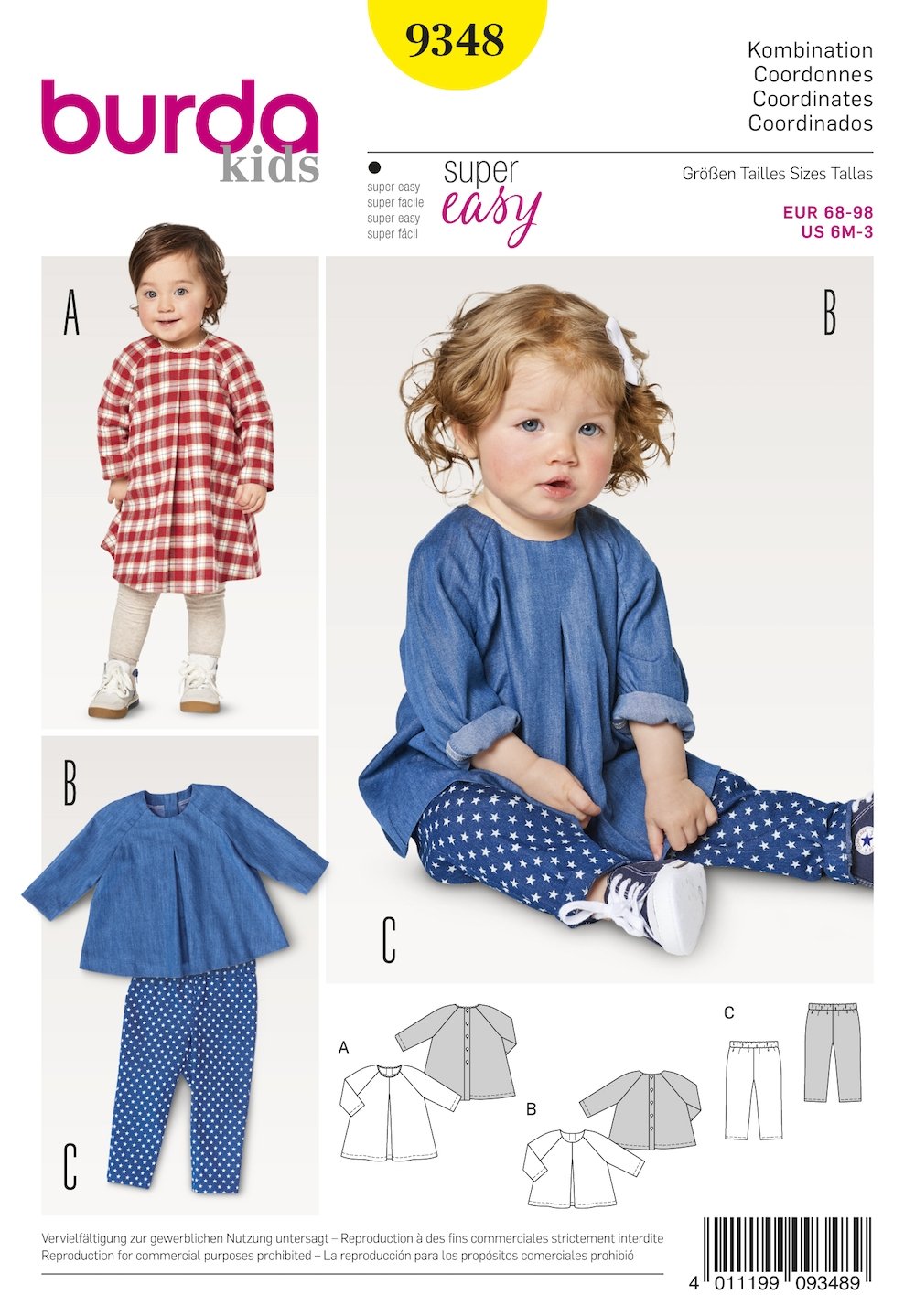 Burda Pattern 9348 Babies' Loose Dress (6M-3M)