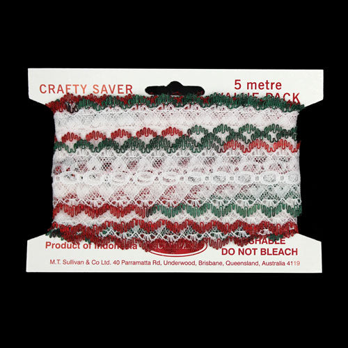 Sullivans Lace Eyelet Picot, Christmas- 38mmx5mm