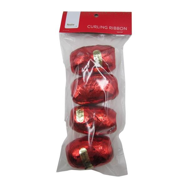 Christmas Curling Ribbon, 5mmx10m Red- 4pk