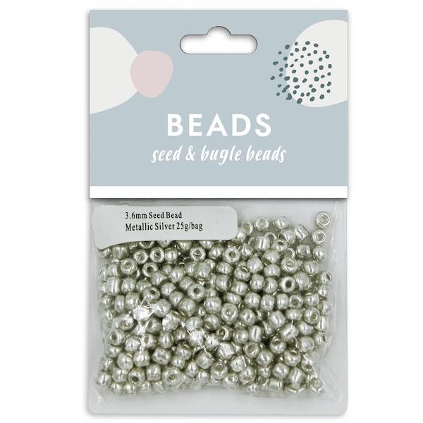 3.6mm Glass Seed Beads, 25g- Sullivans