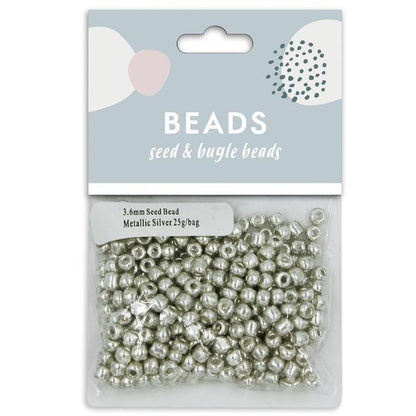 3.6mm Glass Seed Beads, 25g- Sullivans